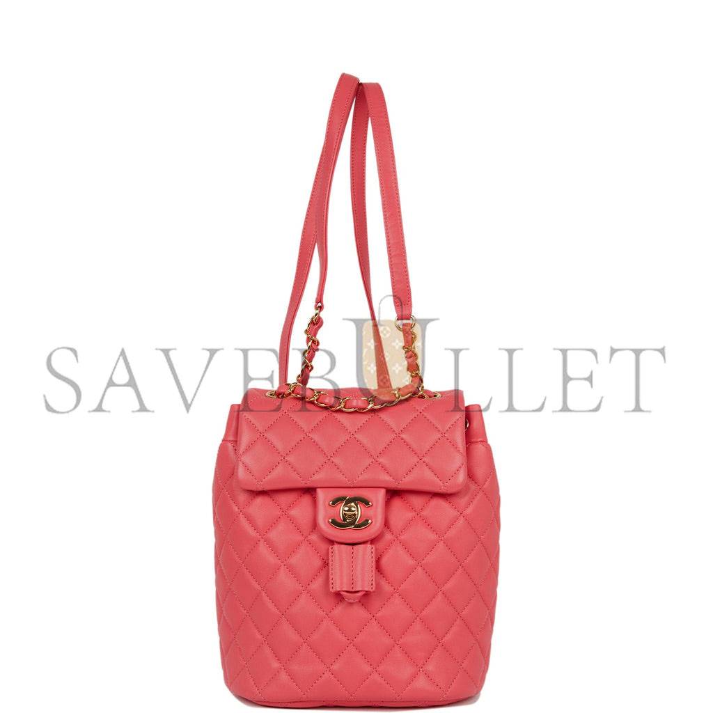 CHANEL MINI URBAN SPIRIT BACKPACK ROSE LAMBSKIN GOLD HARDWARE (22*17*8cm) CHANEL MINI URBAN SPIRIT BACKPACK ROSE LAMBSKIN GOLD HARDWARE (22*17*8cm)