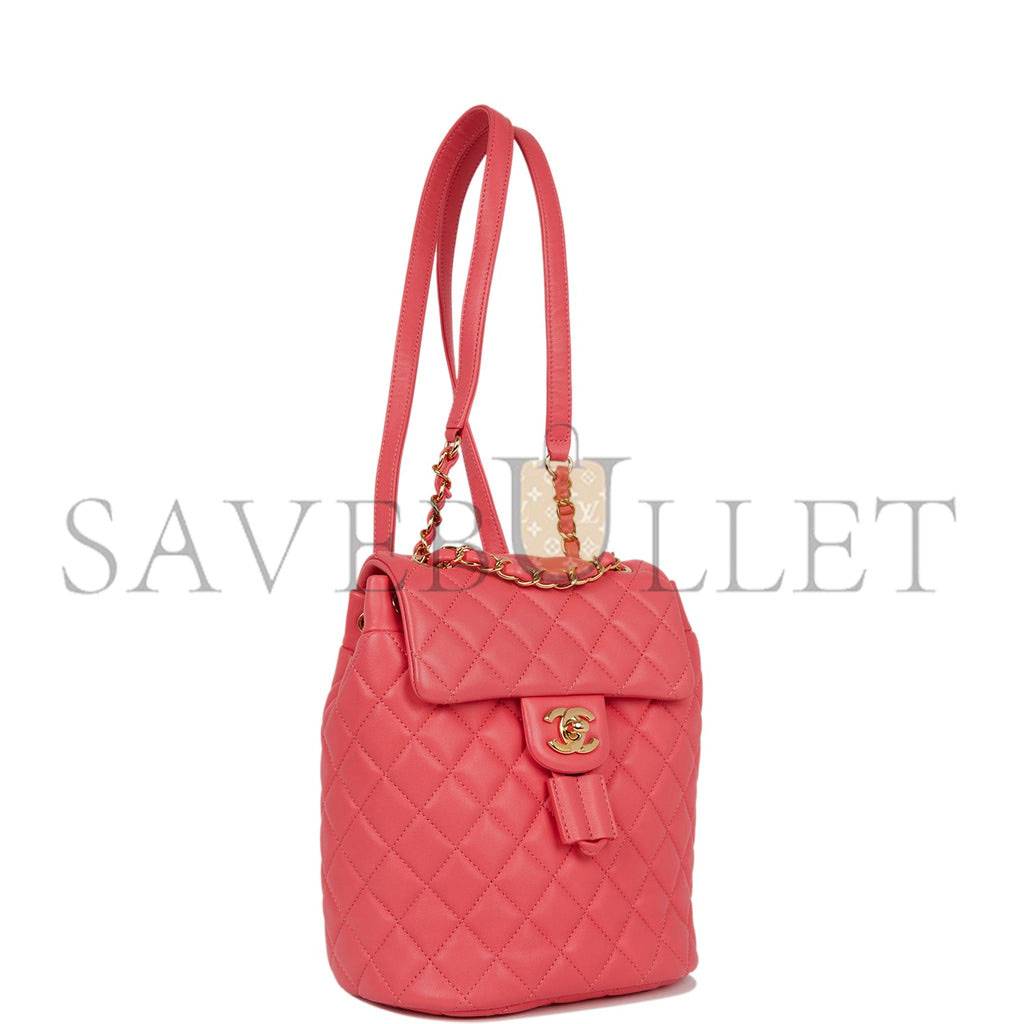 CHANEL MINI URBAN SPIRIT BACKPACK ROSE LAMBSKIN GOLD HARDWARE (22*17*8cm) CHANEL MINI URBAN SPIRIT BACKPACK ROSE LAMBSKIN GOLD HARDWARE (22*17*8cm)