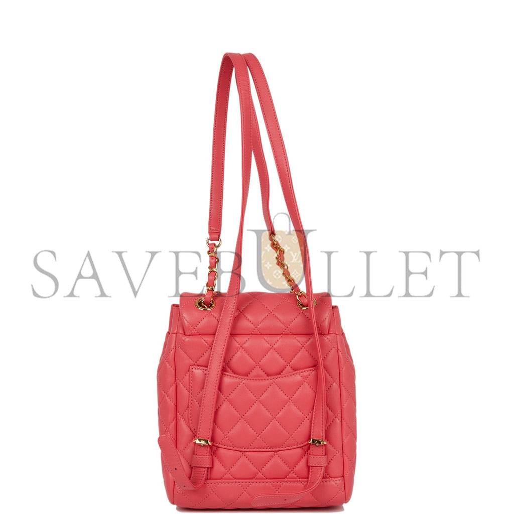 CHANEL MINI URBAN SPIRIT BACKPACK ROSE LAMBSKIN GOLD HARDWARE (22*17*8cm) CHANEL MINI URBAN SPIRIT BACKPACK ROSE LAMBSKIN GOLD HARDWARE (22*17*8cm)