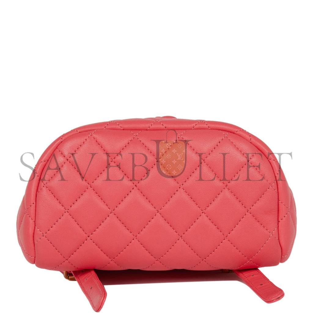 CHANEL MINI URBAN SPIRIT BACKPACK ROSE LAMBSKIN GOLD HARDWARE (22*17*8cm) CHANEL MINI URBAN SPIRIT BACKPACK ROSE LAMBSKIN GOLD HARDWARE (22*17*8cm)