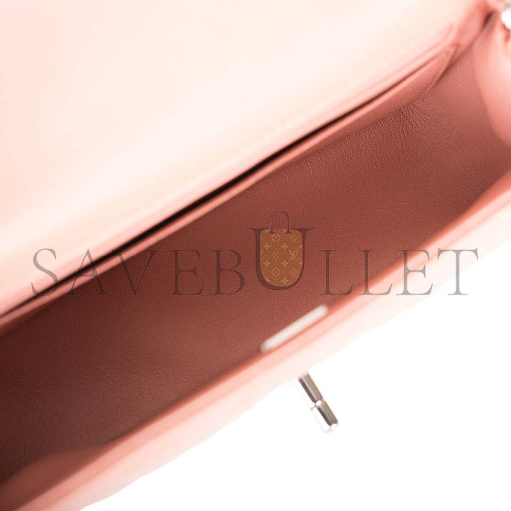 CHANEL MINI RECTANGULAR FLAP BAG ROSE LAMBSKIN SILVER HARDWARE (20*13*6cm) CHANEL MINI RECTANGULAR FLAP BAG ROSE LAMBSKIN SILVER HARDWARE (20*13*6cm)