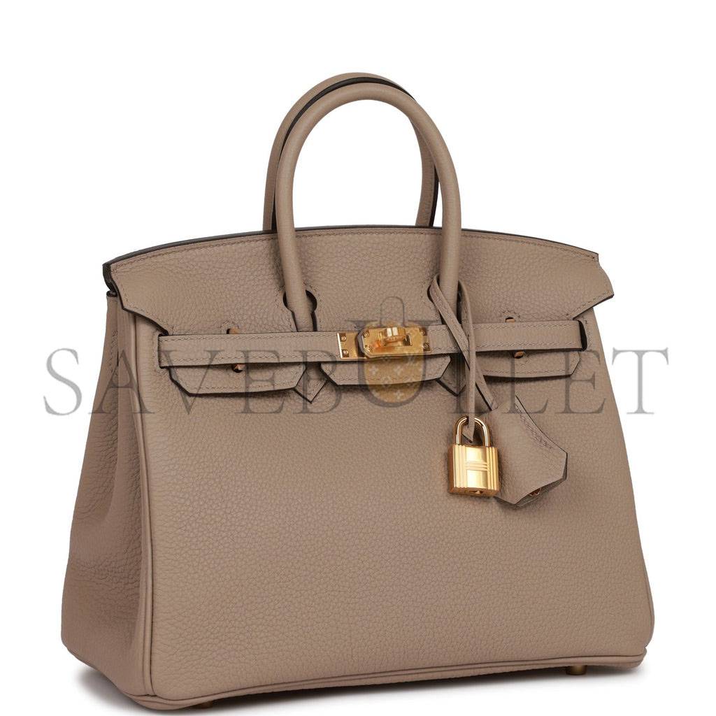 HERMES BIRKIN 25 GRIS TOURTERELLE TOGO GOLD HARDWARE HANDMADE (25cm) HERMES BIRKIN 25 GRIS TOURTERELLE TOGO GOLD HARDWARE HANDMADE (25cm)