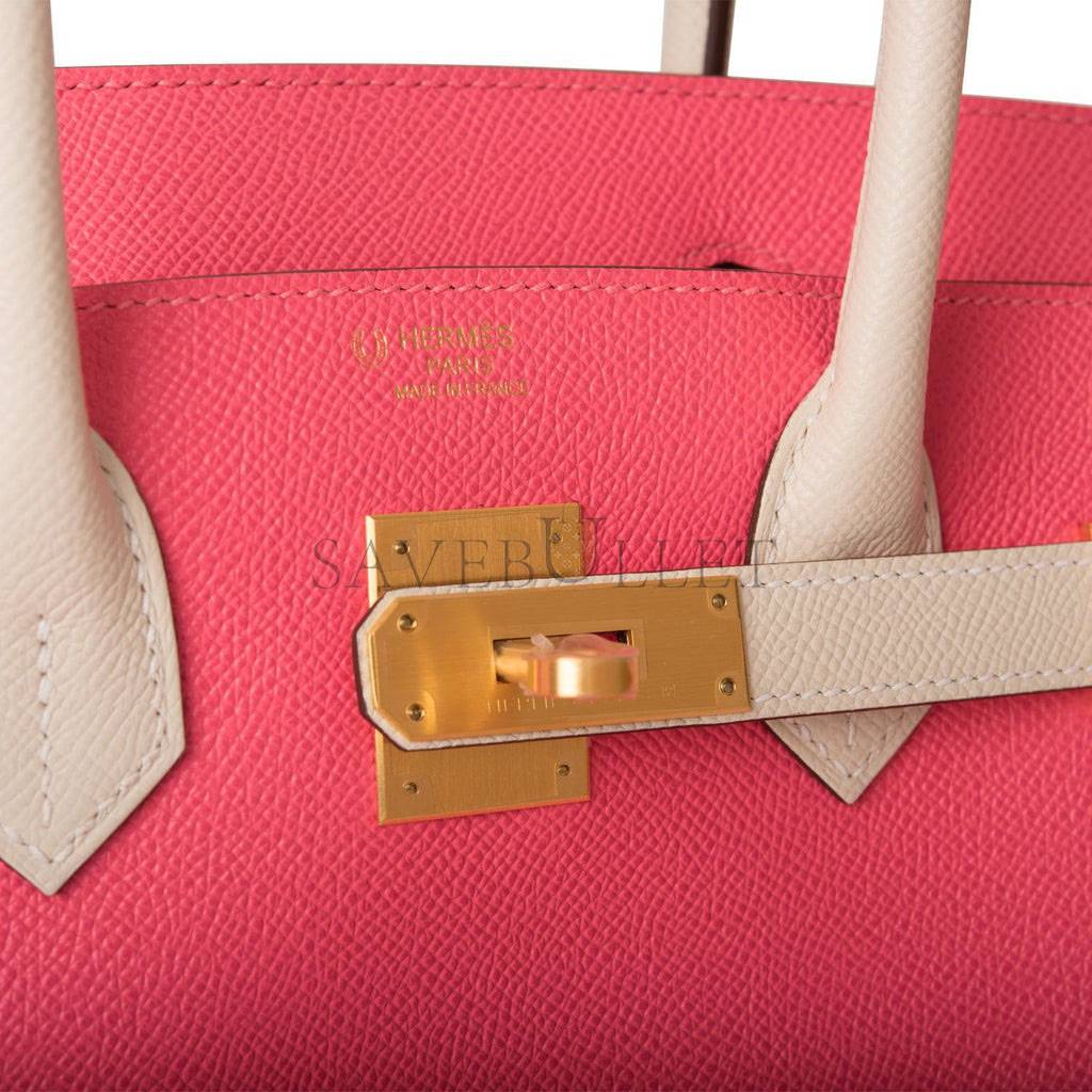 HERMES SPECIAL ORDER (HSS) BIRKIN 30 CRAIE AND ROSE AZALEE EPSOM BRUSHED GOLD HARDWARE ( 30cm*22*16cm) HERMES SPECIAL ORDER (HSS) BIRKIN 30 CRAIE AND ROSE AZALEE EPSOM BRUSHED GOLD HARDWARE ( 30cm*22*16cm)