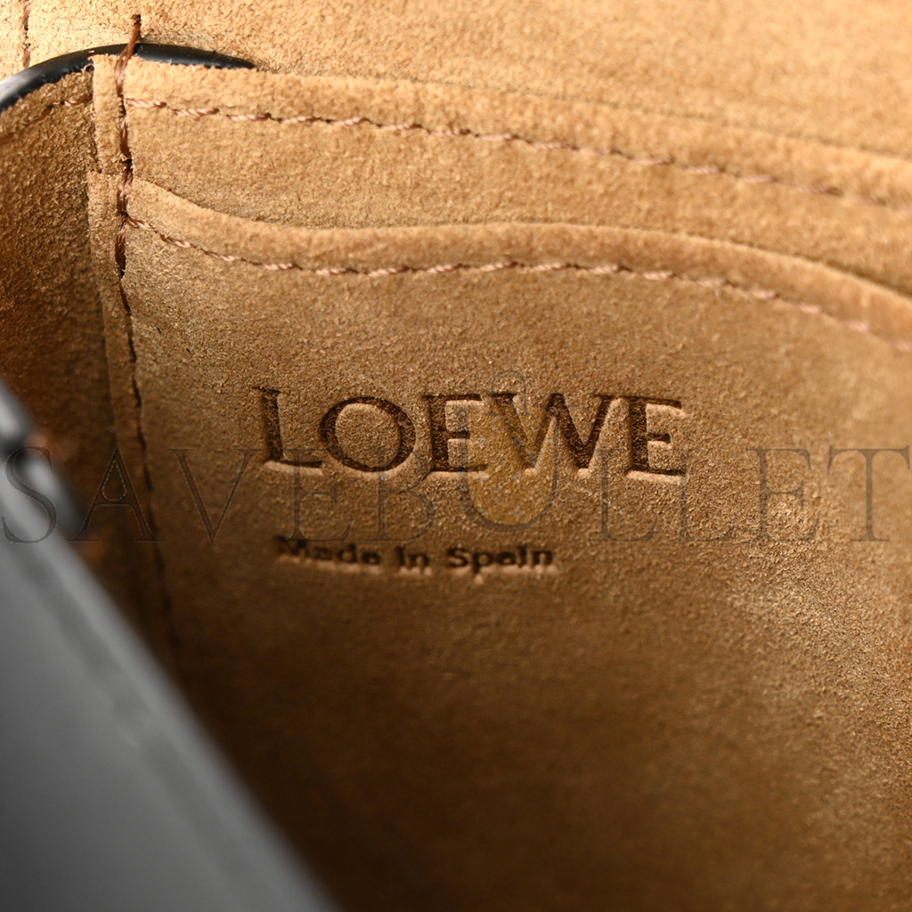 LOEWE CALFSKIN JACQUARD MINI GATE DUAL BAG BLACK (23*13*9cm) LOEWE CALFSKIN JACQUARD MINI GATE DUAL BAG BLACK (23*13*9cm)
