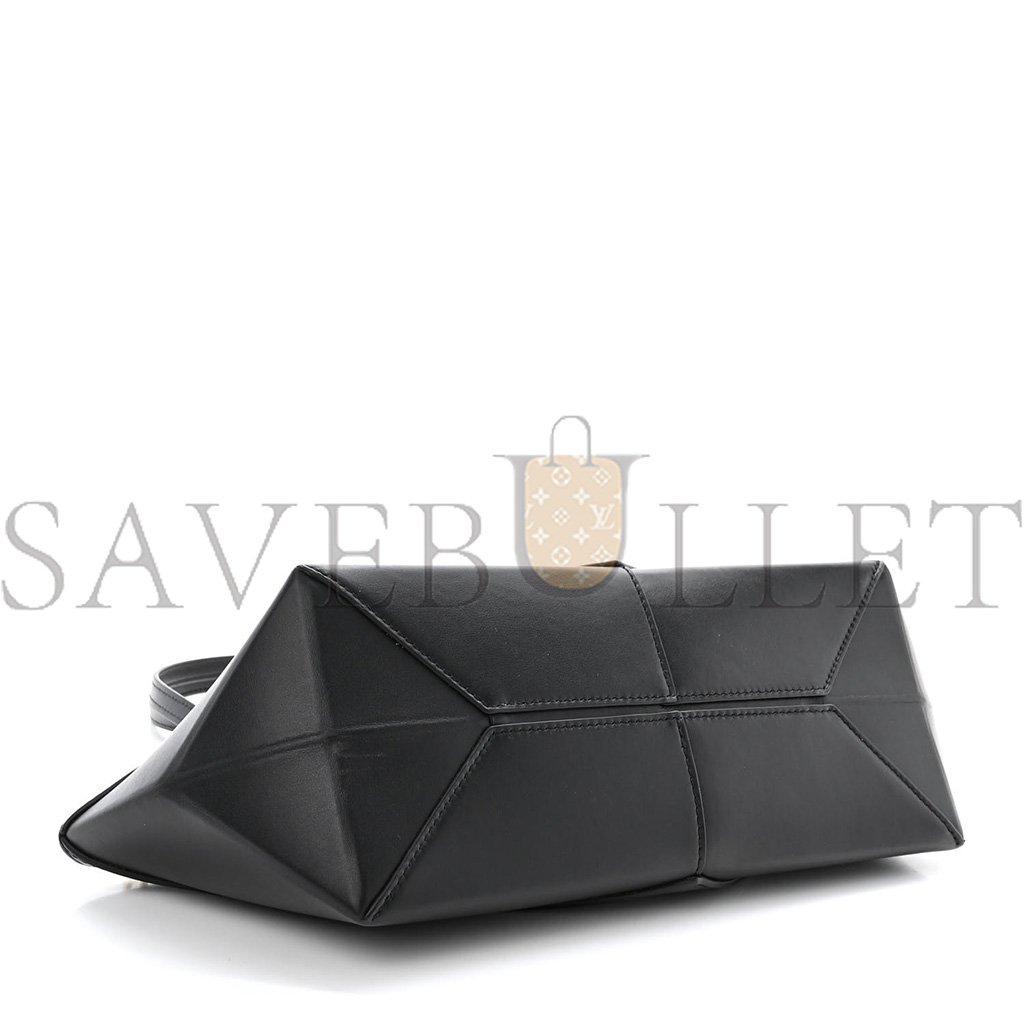 LOEWE SHINY CALFSKIN MINI CROPPED PUZZLE FOLD TOTE BLACK (28*13*13cm) LOEWE SHINY CALFSKIN MINI CROPPED PUZZLE FOLD TOTE BLACK (28*13*13cm)