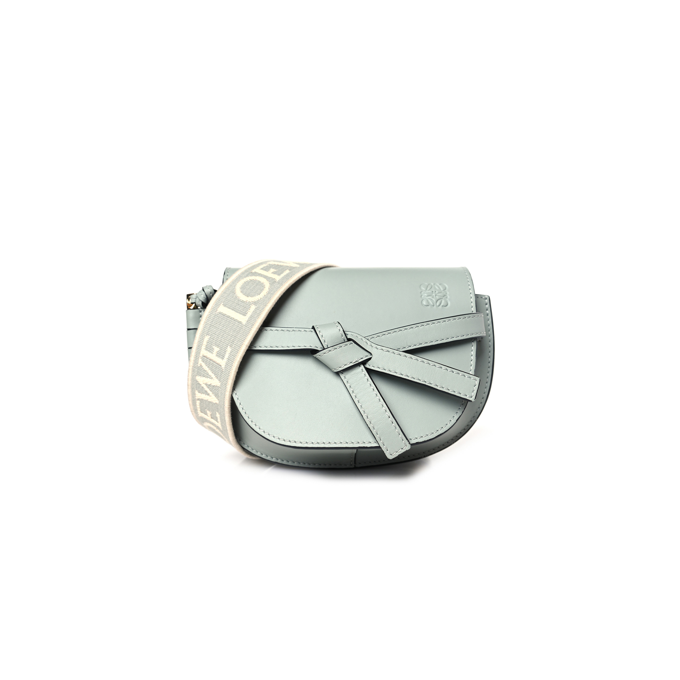 LOEWE CALFSKIN MINI GATE DUAL BAG ASH GREY (24*18*11cm) LOEWE CALFSKIN MINI GATE DUAL BAG ASH GREY (24*18*11cm)