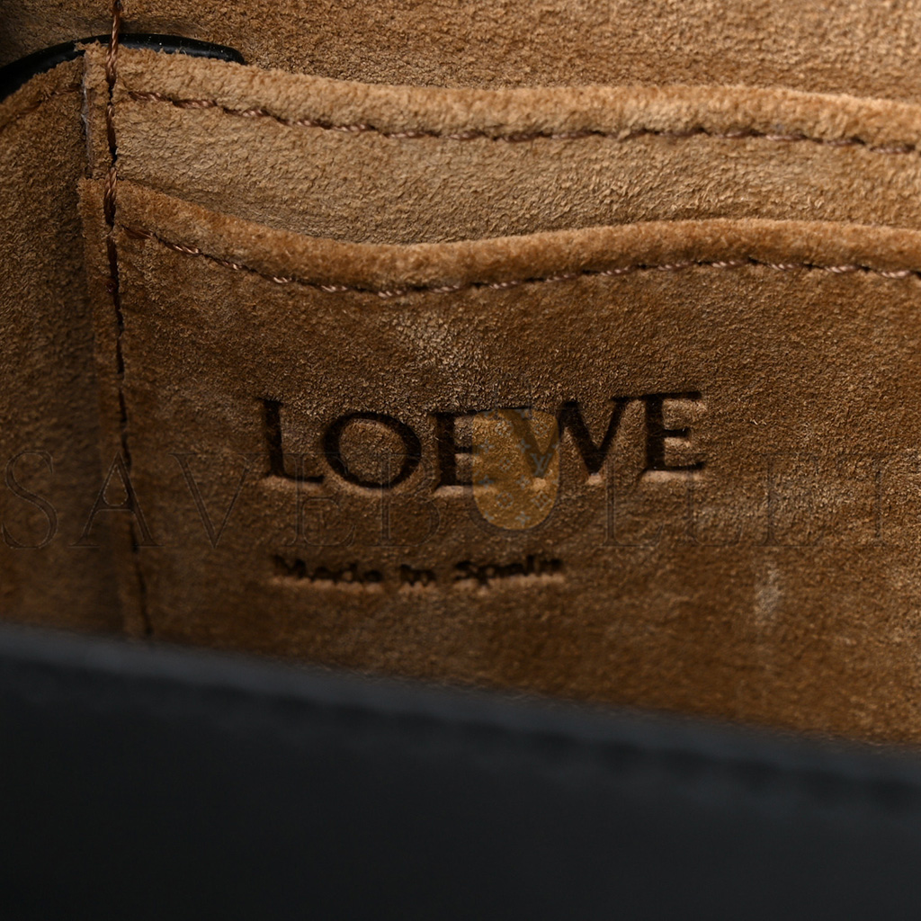 LOEWE CALFSKIN JACQUARD MINI GATE DUAL BAG BLACK (21*13*9cm) LOEWE CALFSKIN JACQUARD MINI GATE DUAL BAG BLACK (21*13*9cm)