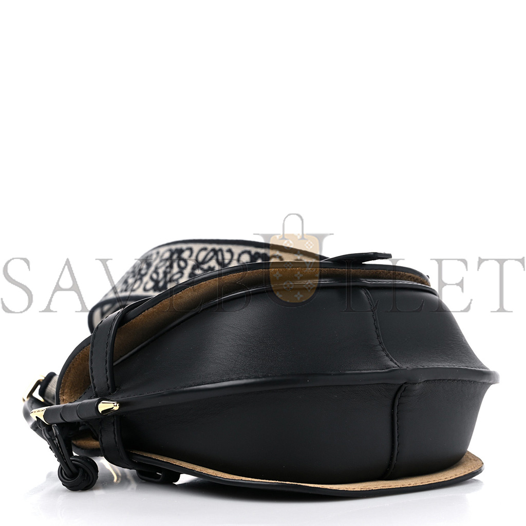 LOEWE CALFSKIN JACQUARD MINI GATE DUAL BAG BLACK (21*13*9cm) LOEWE CALFSKIN JACQUARD MINI GATE DUAL BAG BLACK (21*13*9cm)