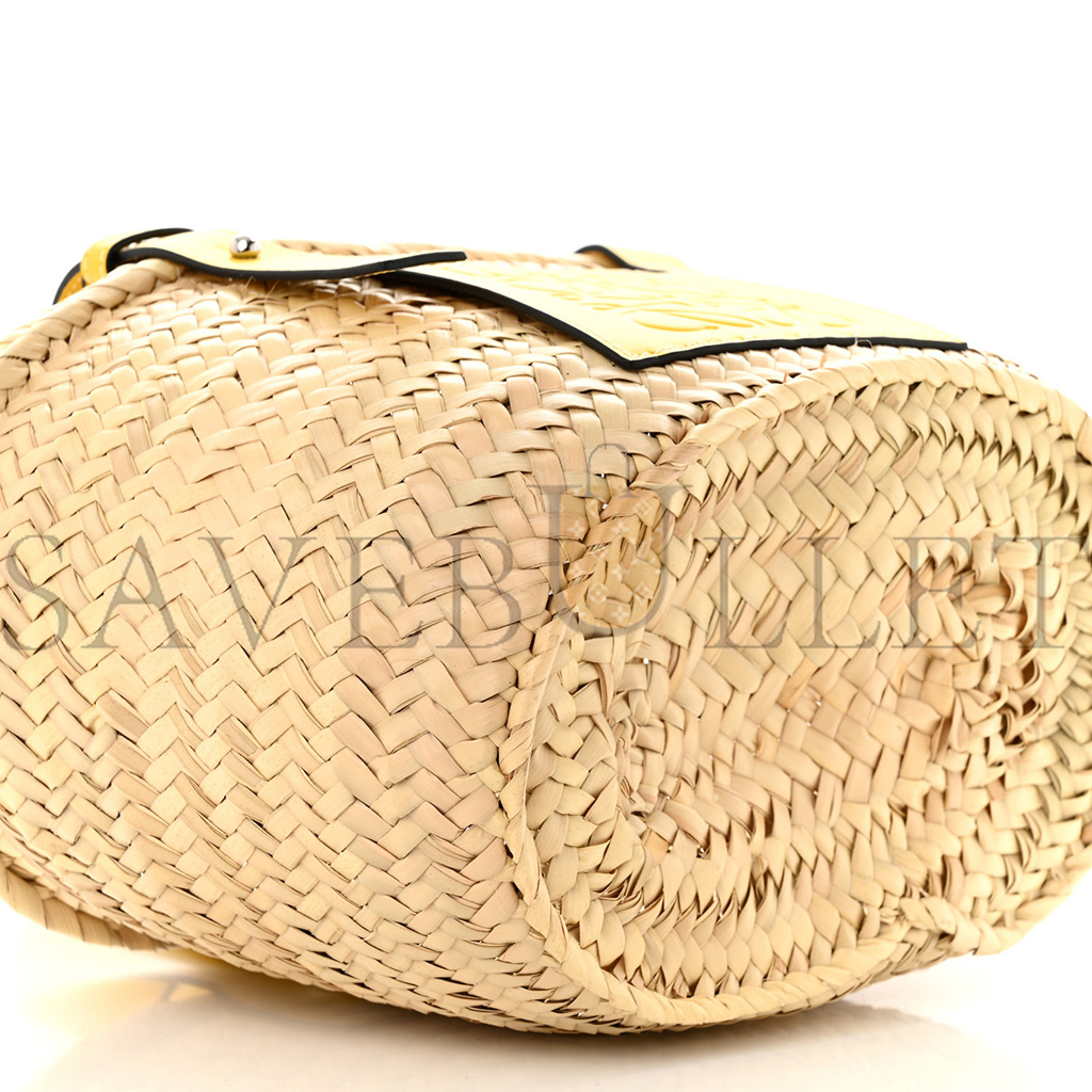 LOEWE RAFFIA SMALL BASKET TOTE BAG NATURAL YELLOW (21*18*13cm) LOEWE RAFFIA SMALL BASKET TOTE BAG NATURAL YELLOW (21*18*13cm)