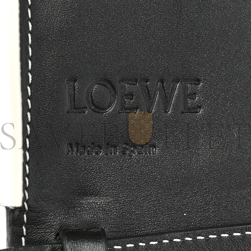 LOEWE SOFT CALFSKIN HEEL BAG BLACK SOFT WHITE (18*15*4cm) LOEWE SOFT CALFSKIN HEEL BAG BLACK SOFT WHITE (18*15*4cm)