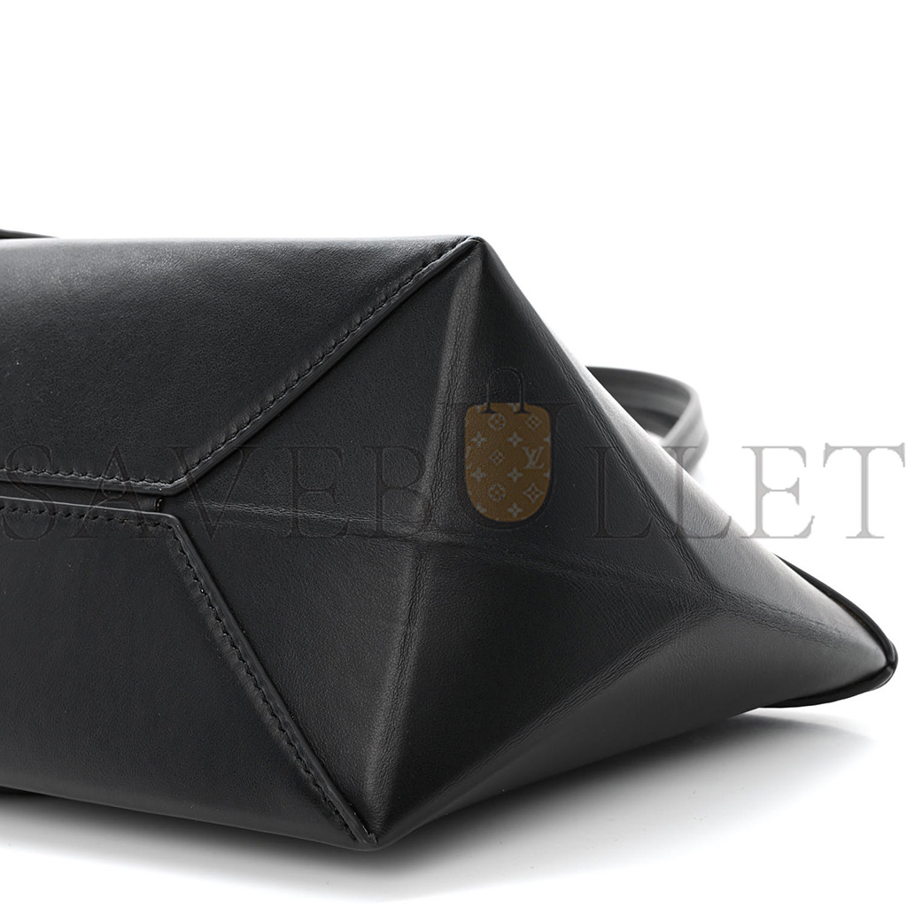 LOEWE SHINY CALFSKIN MINI CROPPED PUZZLE FOLD TOTE BLACK (28*13*13cm) LOEWE SHINY CALFSKIN MINI CROPPED PUZZLE FOLD TOTE BLACK (28*13*13cm)