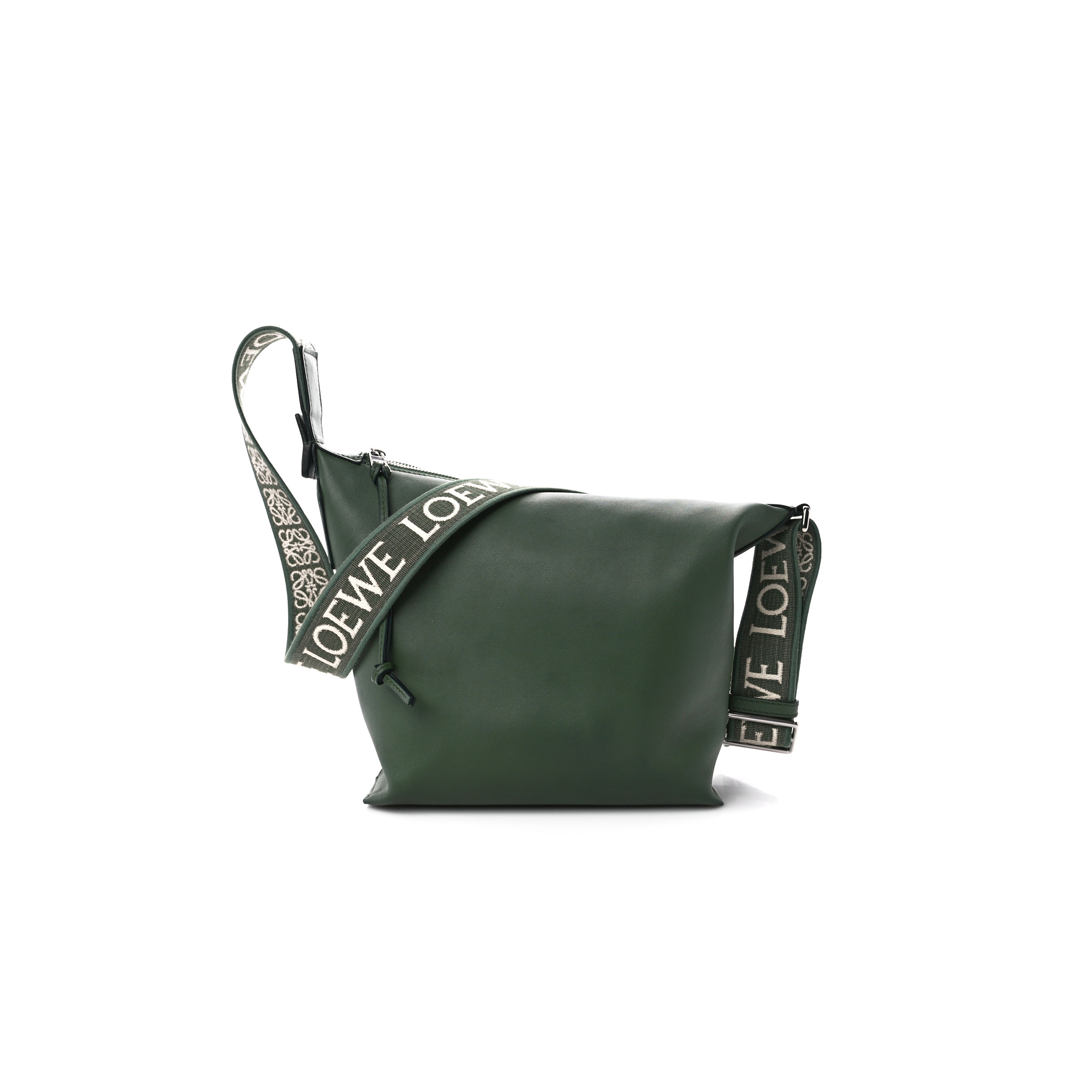 LOEWE SUPPLE SMOOTH CALFSKIN JACQUARD CUBI CROSSBODY BAG GREEN (33*29*17cm) LOEWE SUPPLE SMOOTH CALFSKIN JACQUARD CUBI CROSSBODY BAG GREEN (33*29*17cm)