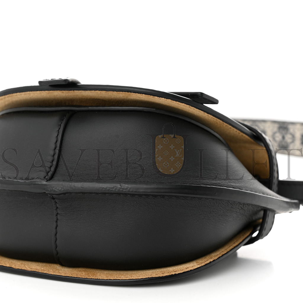 LOEWE CALFSKIN JACQUARD MINI GATE DUAL BAG BLACK (23*13*9cm) LOEWE CALFSKIN JACQUARD MINI GATE DUAL BAG BLACK (23*13*9cm)