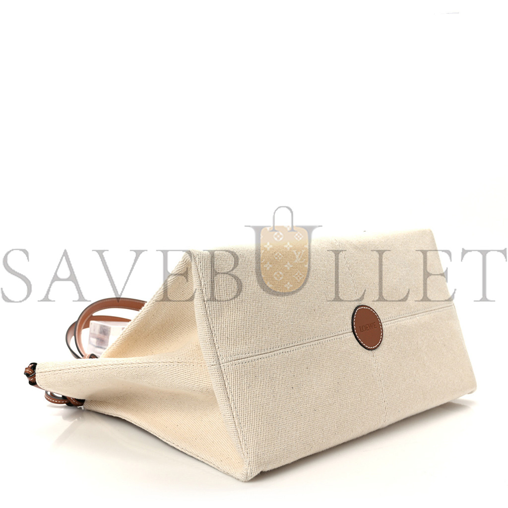 LOEWE CANVAS CALFSKIN SMALL CUSHION TOTE BEIGE (32*23*15cm) LOEWE CANVAS CALFSKIN SMALL CUSHION TOTE BEIGE (32*23*15cm)