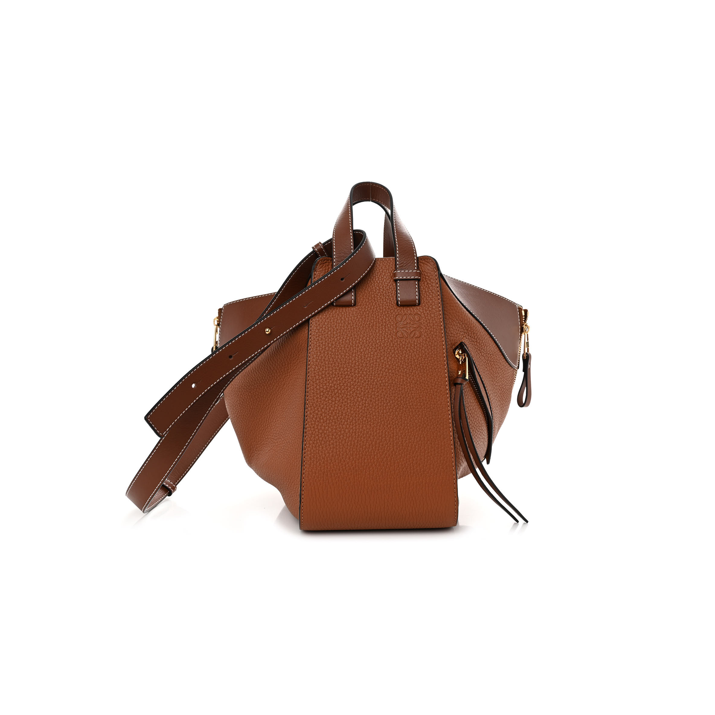 LOEWE GRAINED CALFSKIN SMALL HAMMOCK SHOULDER BAG TAN (30*25*13.5cm) LOEWE GRAINED CALFSKIN SMALL HAMMOCK SHOULDER BAG TAN (30*25*13.5cm)