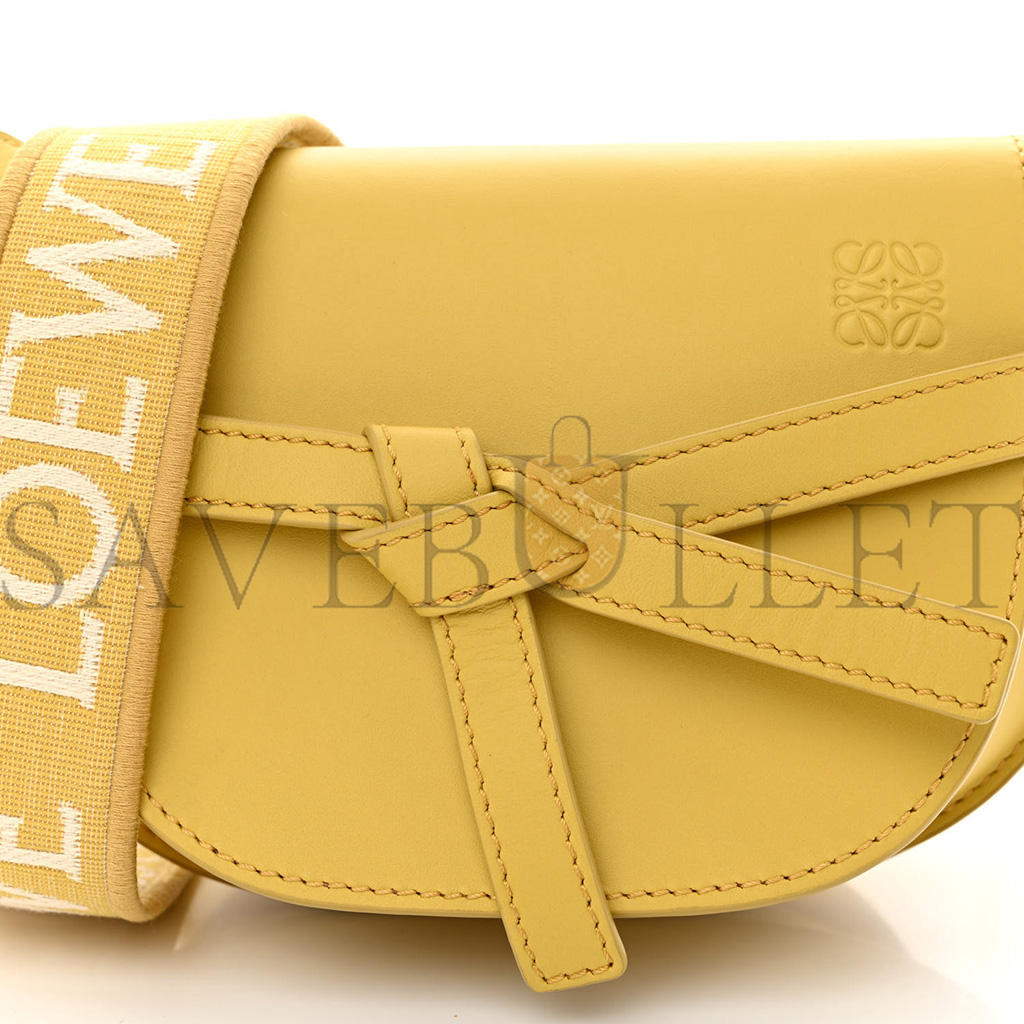 LOEWE CALFSKIN JACQUARD MINI GATE DUAL BAG DARK YELLOW (19*14*9cm) LOEWE CALFSKIN JACQUARD MINI GATE DUAL BAG DARK YELLOW (19*14*9cm)