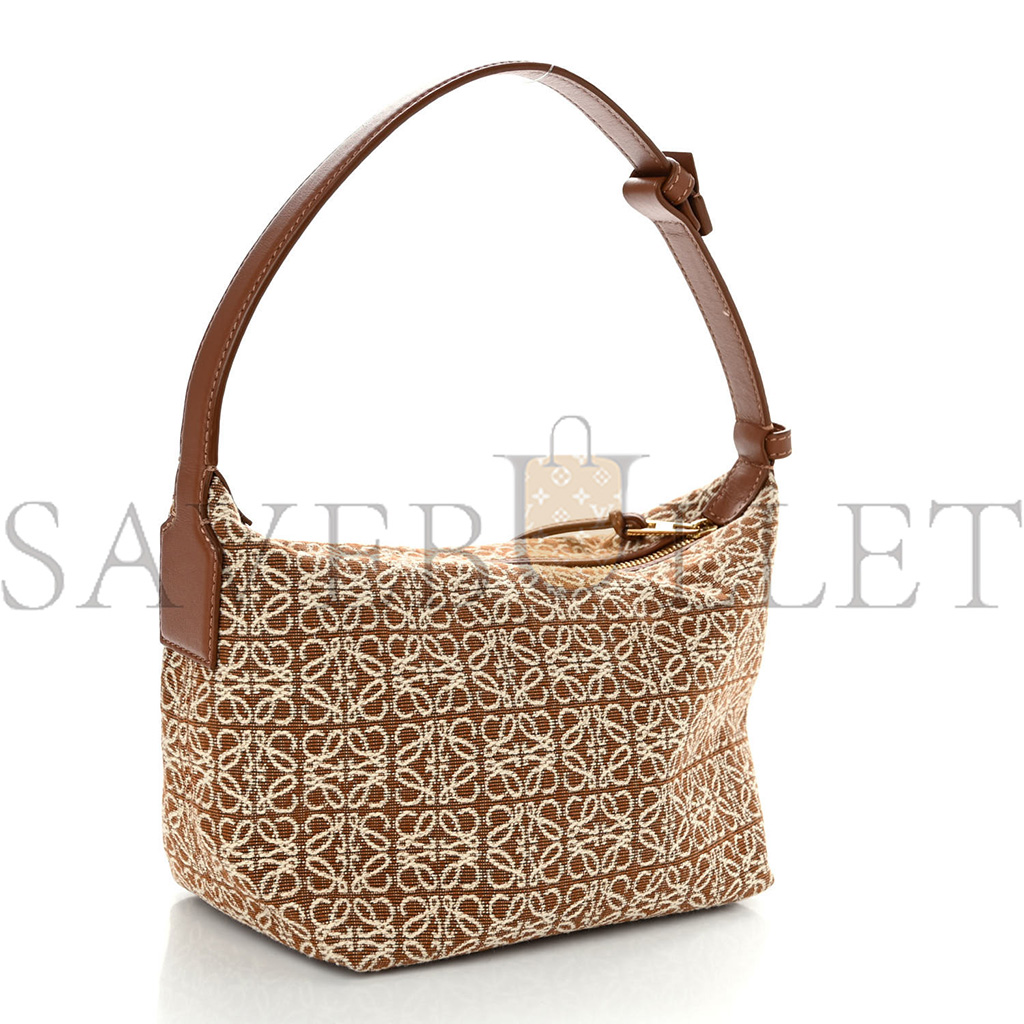 LOEWE JACQUARD ANAGRAM CALFSKIN SMALL CUBI BAG TAN PECAN (20*18*13cm) LOEWE JACQUARD ANAGRAM CALFSKIN SMALL CUBI BAG TAN PECAN (20*18*13cm)