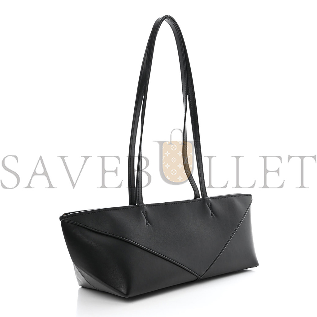 LOEWE SHINY CALFSKIN MINI CROPPED PUZZLE FOLD TOTE BLACK (28*13*13cm) LOEWE SHINY CALFSKIN MINI CROPPED PUZZLE FOLD TOTE BLACK (28*13*13cm)
