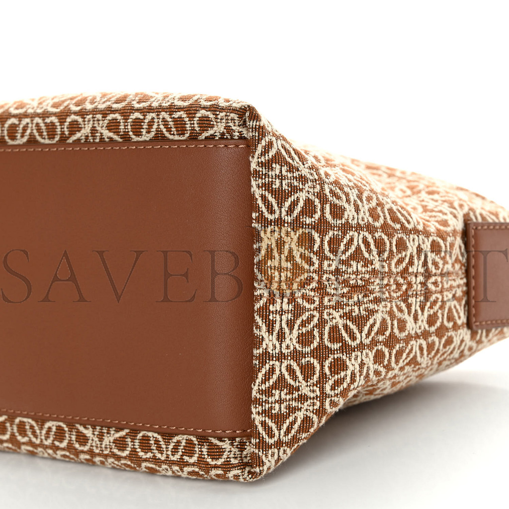 LOEWE JACQUARD ANAGRAM CALFSKIN SMALL CUBI BAG TAN PECAN (20*18*13cm) LOEWE JACQUARD ANAGRAM CALFSKIN SMALL CUBI BAG TAN PECAN (20*18*13cm)