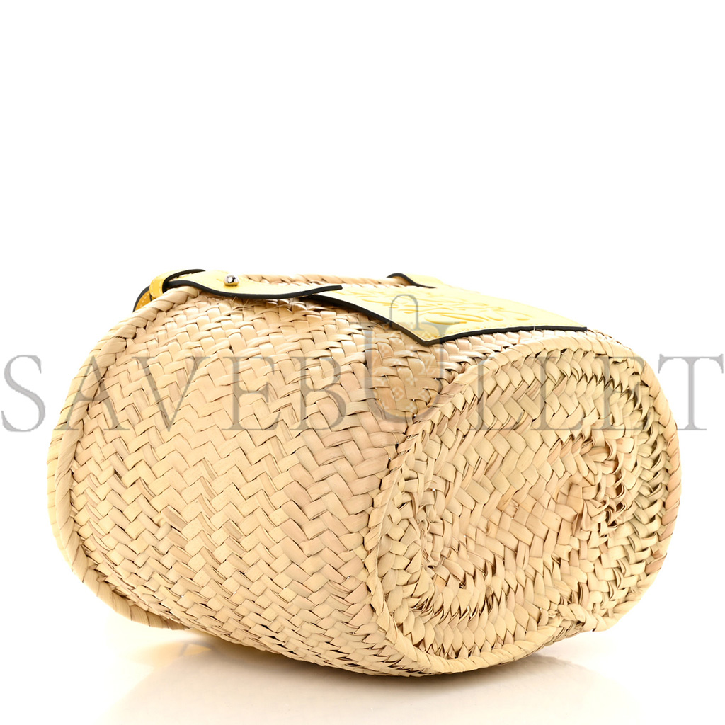 LOEWE RAFFIA SMALL BASKET TOTE BAG NATURAL YELLOW (21*18*13cm) LOEWE RAFFIA SMALL BASKET TOTE BAG NATURAL YELLOW (21*18*13cm)