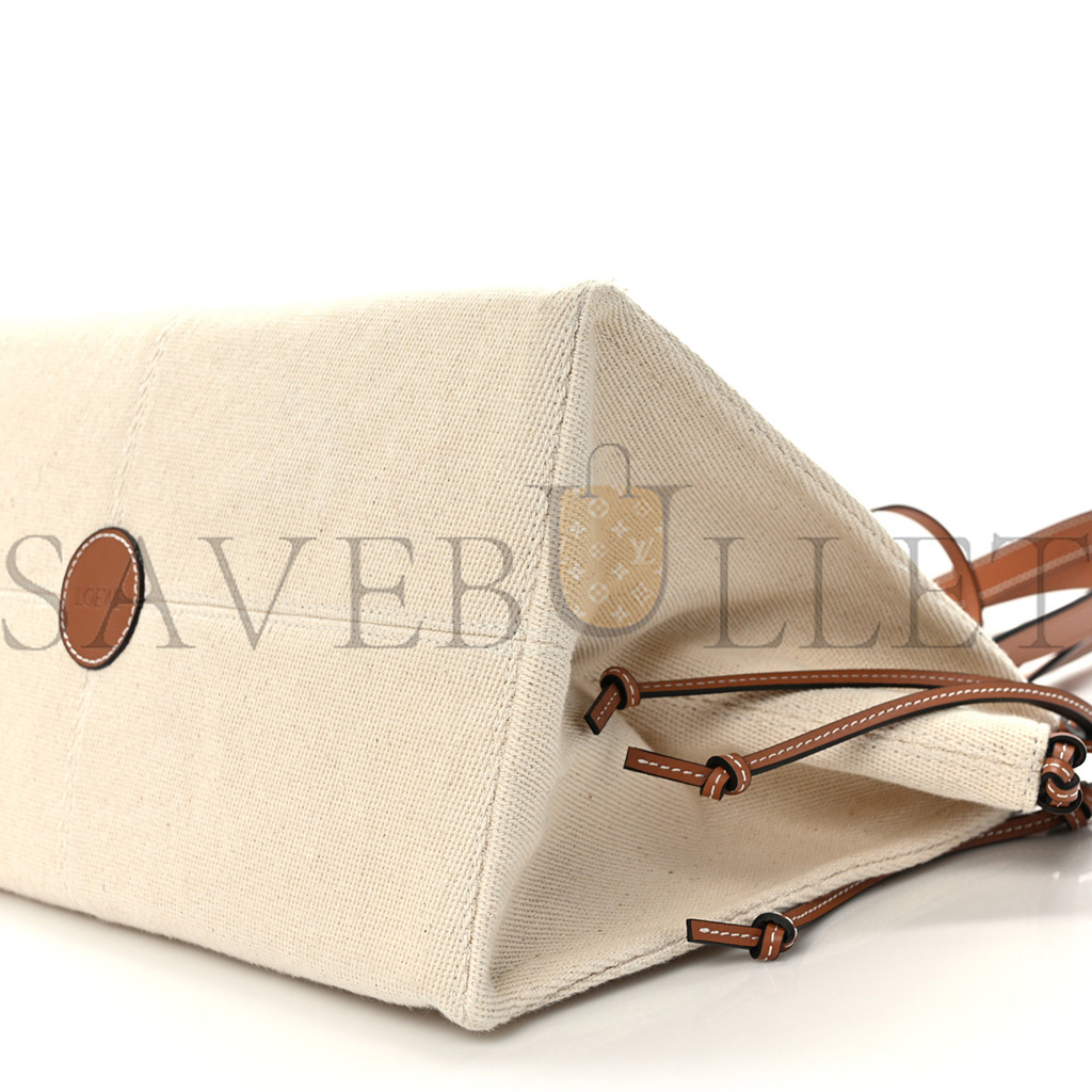 LOEWE CANVAS CALFSKIN SMALL CUSHION TOTE BEIGE (32*23*15cm) LOEWE CANVAS CALFSKIN SMALL CUSHION TOTE BEIGE (32*23*15cm)