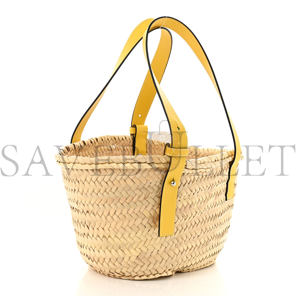 LOEWE RAFFIA SMALL BASKET TOTE BAG NATURAL YELLOW (21*18*13cm) LOEWE RAFFIA SMALL BASKET TOTE BAG NATURAL YELLOW (21*18*13cm)