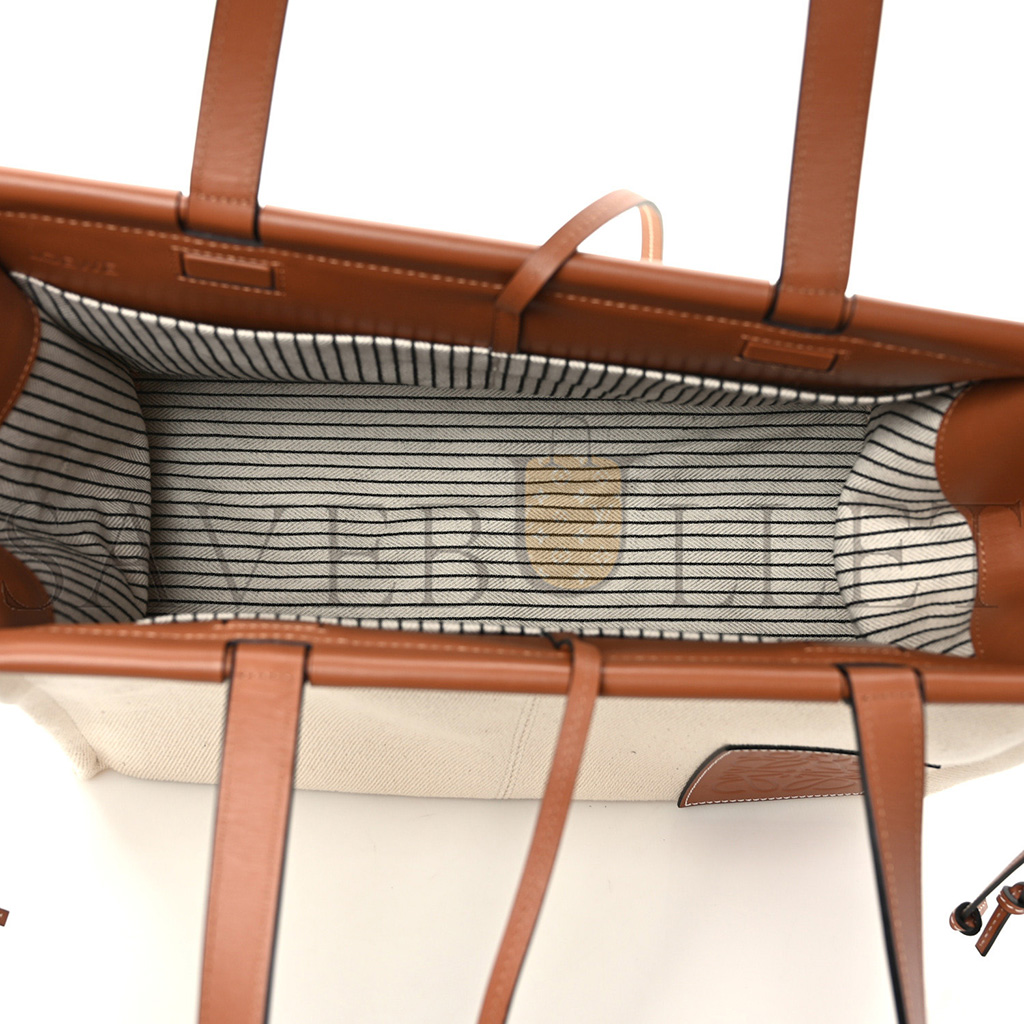 LOEWE CANVAS CALFSKIN SMALL CUSHION TOTE BEIGE (32*23*15cm) LOEWE CANVAS CALFSKIN SMALL CUSHION TOTE BEIGE (32*23*15cm)