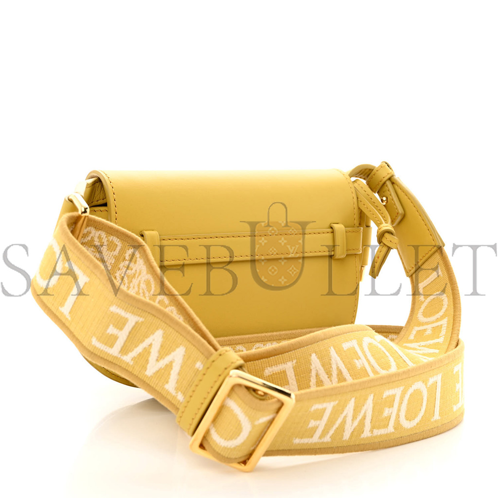 LOEWE CALFSKIN JACQUARD MINI GATE DUAL BAG DARK YELLOW (19*14*9cm) LOEWE CALFSKIN JACQUARD MINI GATE DUAL BAG DARK YELLOW (19*14*9cm)