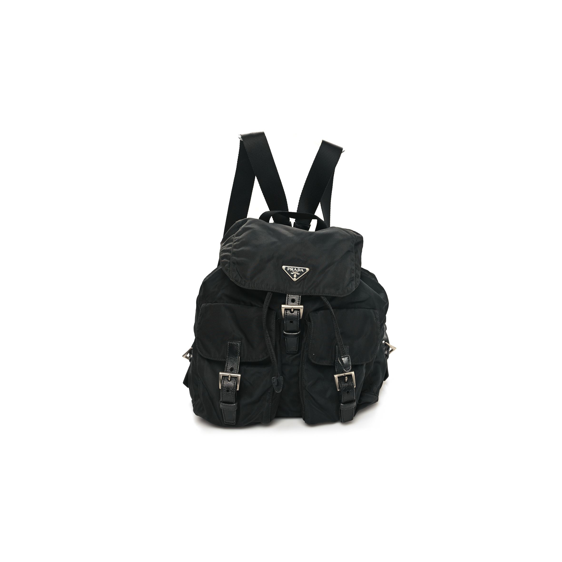 PRADA NYLON VELA MEDIUM BACKPACK BLACK (30*30*14cm) PRADA NYLON VELA MEDIUM BACKPACK BLACK (30*30*14cm)