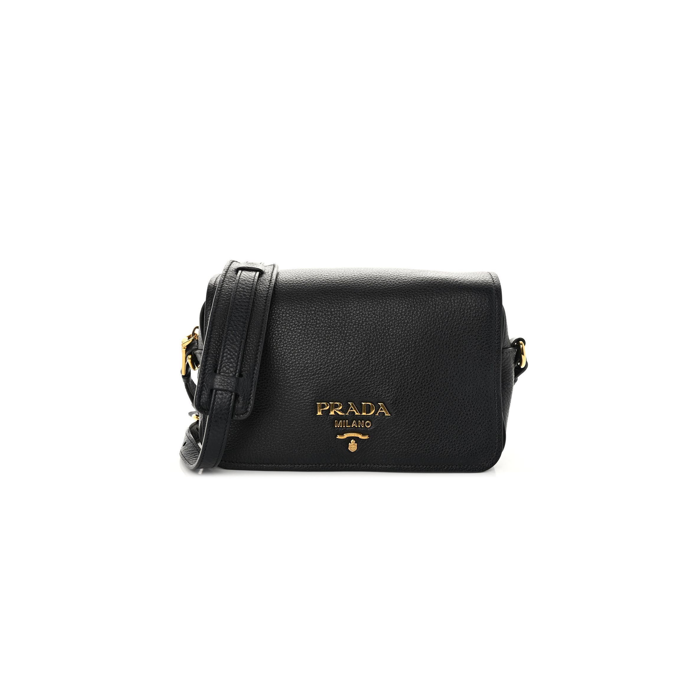 PRADA VITELLO PHENIX CROSSBODY BAG BLACK (22*15*7cm) PRADA VITELLO PHENIX CROSSBODY BAG BLACK (22*15*7cm)