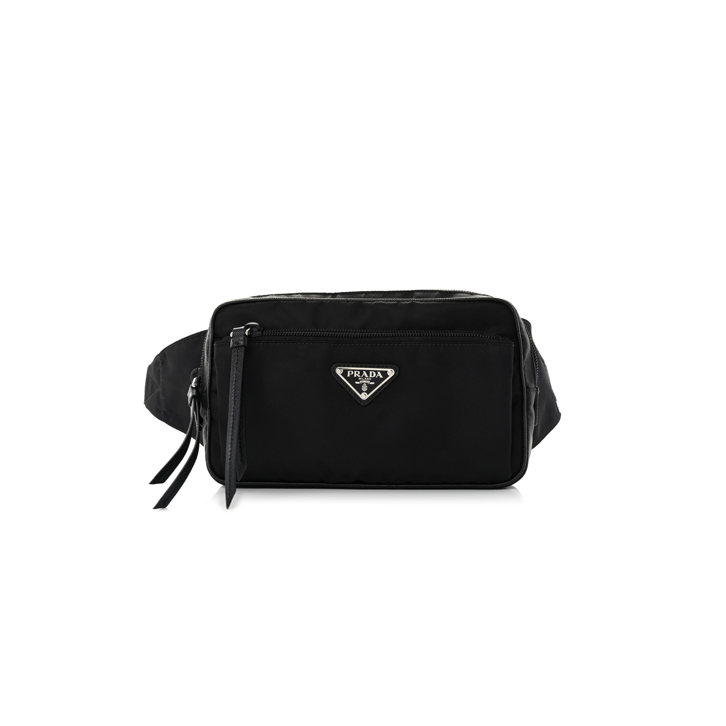 PRADA TESSUTO NYLON BELT BAG BLACK (22*13*5cm) PRADA TESSUTO NYLON BELT BAG BLACK (22*13*5cm)