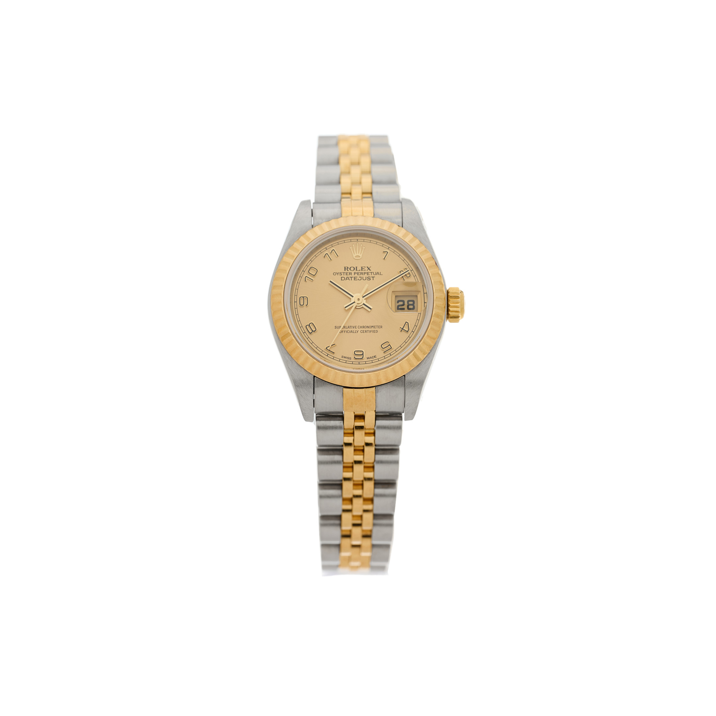 ROLEX STAINLESS STEEL 18K YELLOW GOLD 26MM OYSTER PERPETUAL DATEJUST WATCH CHAMPAGNE 79173 ROLEX STAINLESS STEEL 18K YELLOW GOLD 26MM OYSTER PERPETUAL DATEJUST WATCH CHAMPAGNE 79173