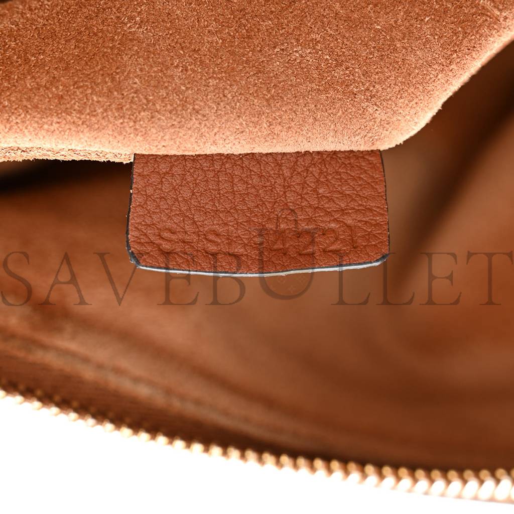 CELINE SUPPLE CALFSKIN MEDIUM STRAP LEANDRE SHOULDER BAG BROWN (44*27*3cm) CELINE SUPPLE CALFSKIN MEDIUM STRAP LEANDRE SHOULDER BAG BROWN (44*27*3cm)