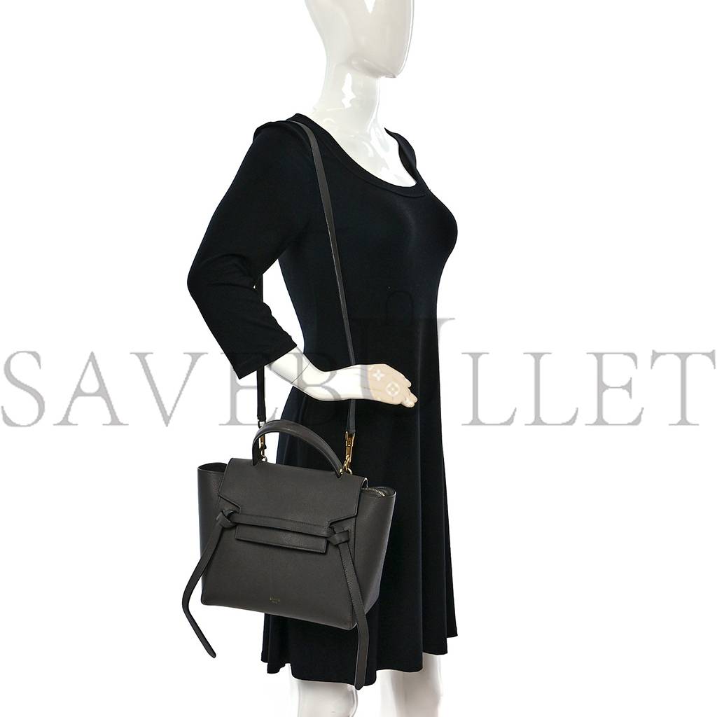 CELINE GRAINED CALFSKIN MICRO BELT BAG GREY (24*21*14cm) CELINE GRAINED CALFSKIN MICRO BELT BAG GREY (24*21*14cm)