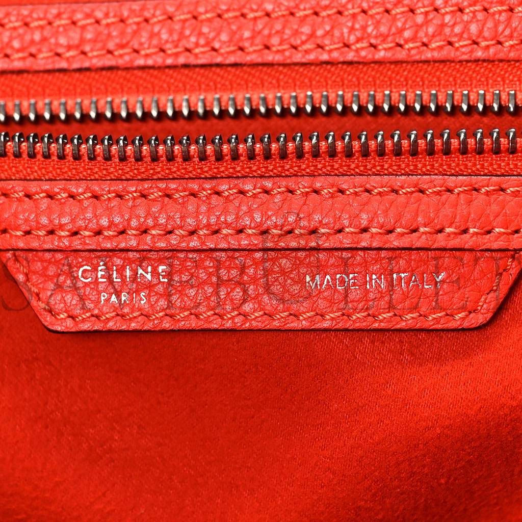 CELINE DRUMMED CALFSKIN MINI LUGGAGE VERMILLION (30*30*18cm) CELINE DRUMMED CALFSKIN MINI LUGGAGE VERMILLION (30*30*18cm)