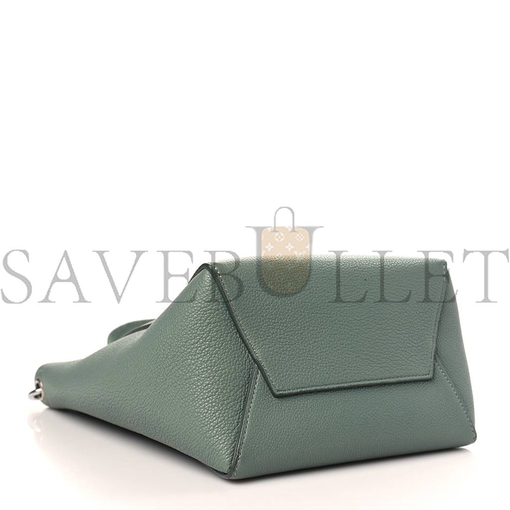 CELINE SOFT GRAINED CALFSKIN SMALL SANGLE BUCKET BAG GREEN (25*18*13cm) CELINE SOFT GRAINED CALFSKIN SMALL SANGLE BUCKET BAG GREEN (25*18*13cm)