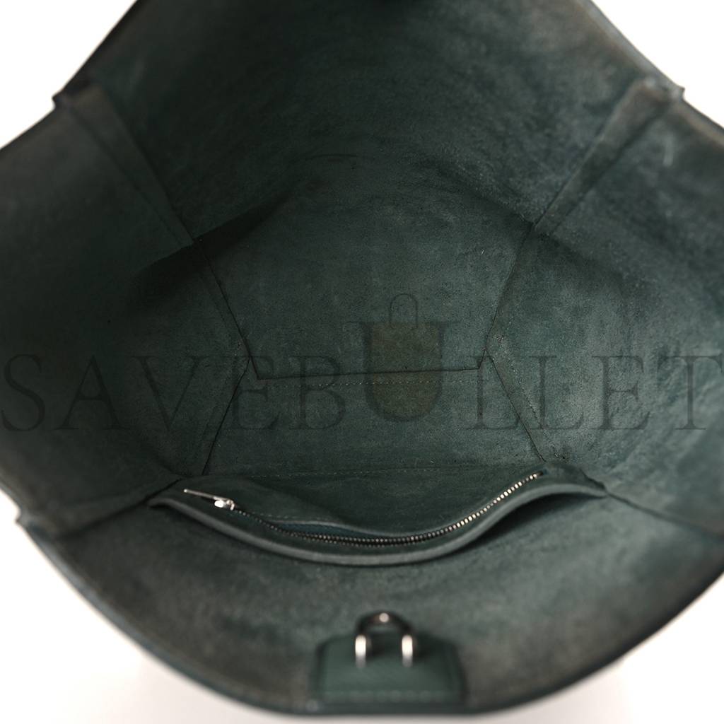 CELINE SOFT GRAINED CALFSKIN SMALL SANGLE BUCKET BAG GREEN (25*18*13cm) CELINE SOFT GRAINED CALFSKIN SMALL SANGLE BUCKET BAG GREEN (25*18*13cm)