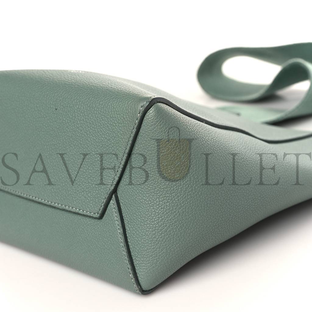 CELINE SOFT GRAINED CALFSKIN SMALL SANGLE BUCKET BAG GREEN (25*18*13cm) CELINE SOFT GRAINED CALFSKIN SMALL SANGLE BUCKET BAG GREEN (25*18*13cm)