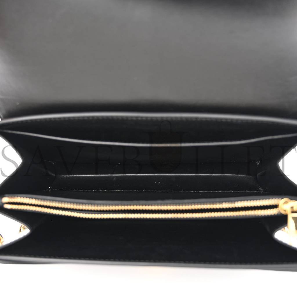 CELINE SATINATED CALFSKIN 16 CHAIN BAG BLACK (23*14*7cm) CELINE SATINATED CALFSKIN 16 CHAIN BAG BLACK (23*14*7cm)