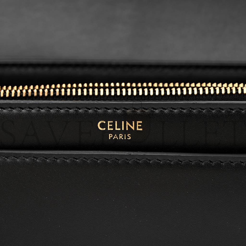 CELINE SATINATED CALFSKIN 16 CHAIN BAG BLACK (23*14*7cm) CELINE SATINATED CALFSKIN 16 CHAIN BAG BLACK (23*14*7cm)