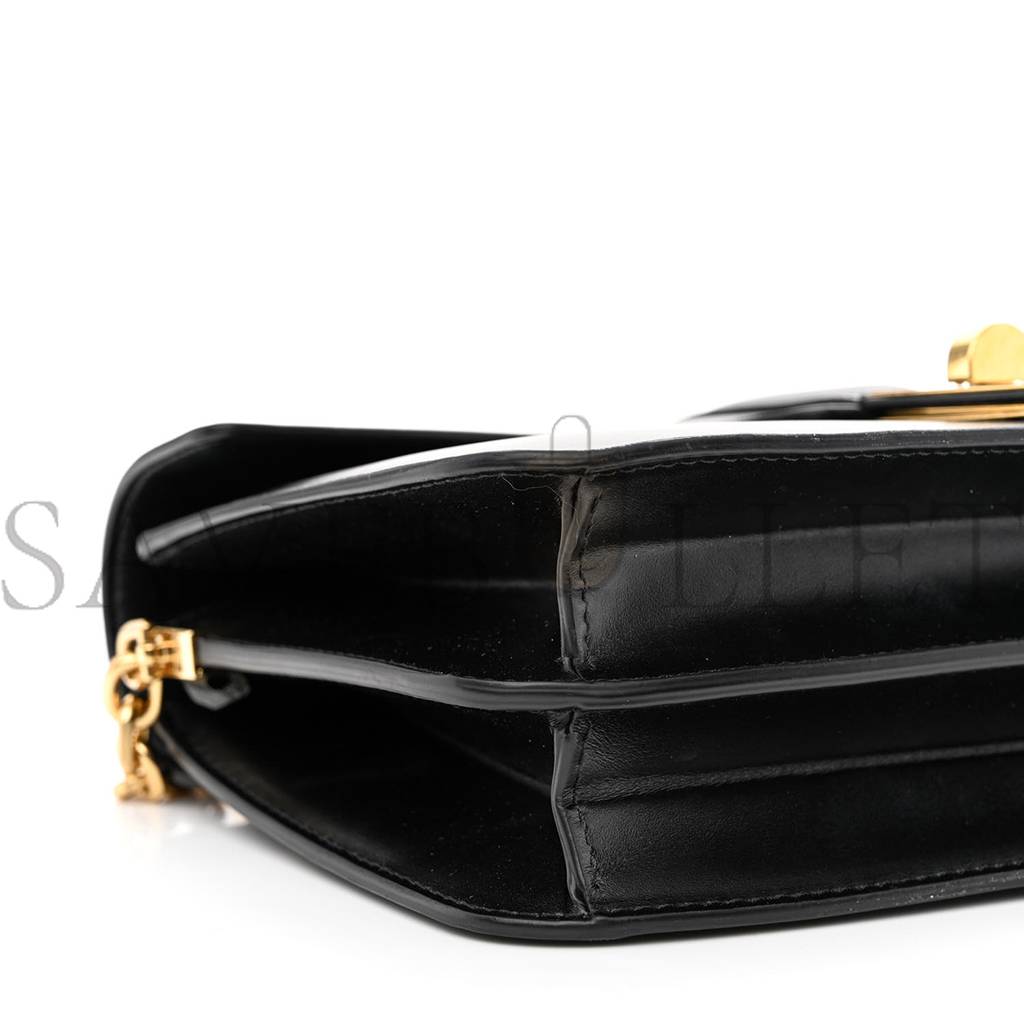 CELINE SATINATED CALFSKIN 16 CHAIN BAG BLACK (23*14*7cm) CELINE SATINATED CALFSKIN 16 CHAIN BAG BLACK (23*14*7cm)