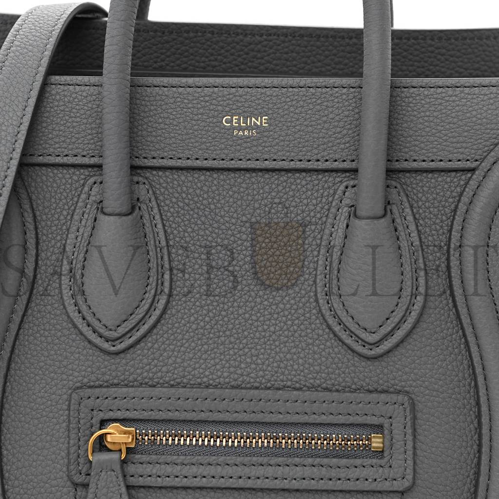 CELINE BABY DRUMMED CALFSKIN NANO LUGGAGE KOHL (20*20*10cm) CELINE BABY DRUMMED CALFSKIN NANO LUGGAGE KOHL (20*20*10cm)