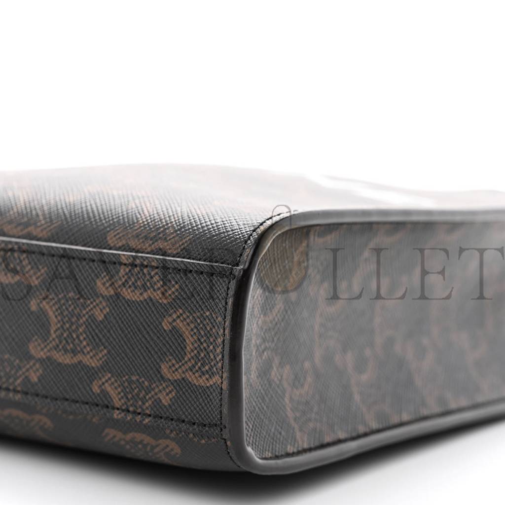 CELINE TRIOMPHE CANVAS CALFSKIN MINI VERTICAL CABAS TAN (20*17*6cm) CELINE TRIOMPHE CANVAS CALFSKIN MINI VERTICAL CABAS TAN (20*17*6cm)