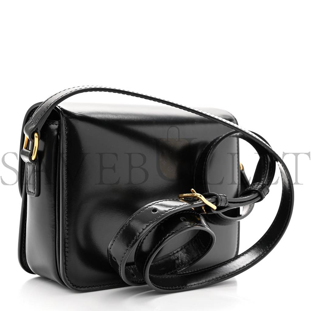 CELINE SHINY CALFSKIN TEEN TRIOMPHE BLACK (18*14*6cm) CELINE SHINY CALFSKIN TEEN TRIOMPHE BLACK (18*14*6cm)