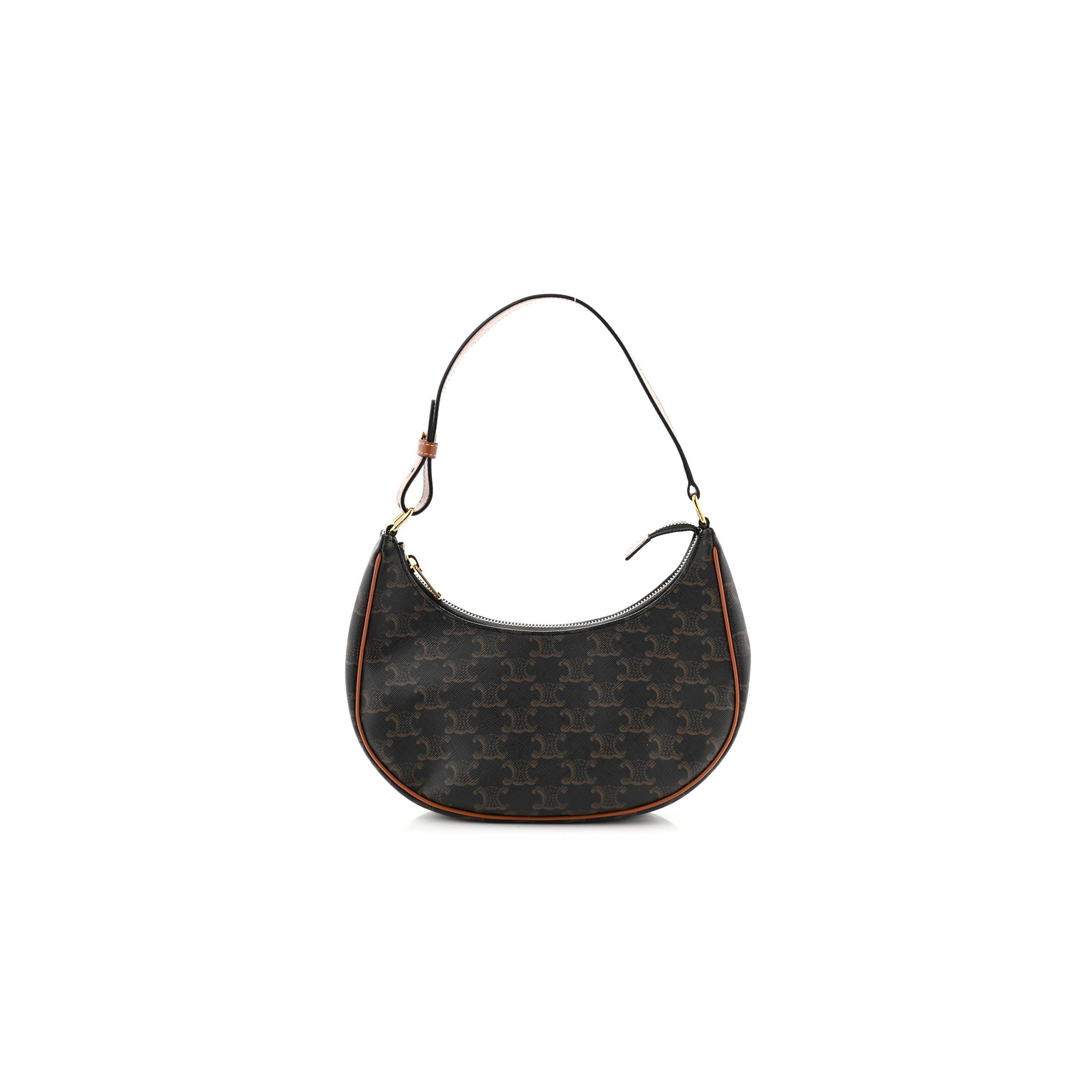 CELINE TRIOMPHE CANVAS CALFSKIN AVA SHOULDER BAG TAN (24*19*6cm) CELINE TRIOMPHE CANVAS CALFSKIN AVA SHOULDER BAG TAN (24*19*6cm)