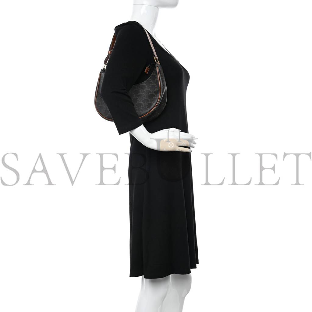 CELINE TRIOMPHE CANVAS CALFSKIN AVA SHOULDER BAG TAN (24*19*6cm) CELINE TRIOMPHE CANVAS CALFSKIN AVA SHOULDER BAG TAN (24*19*6cm)