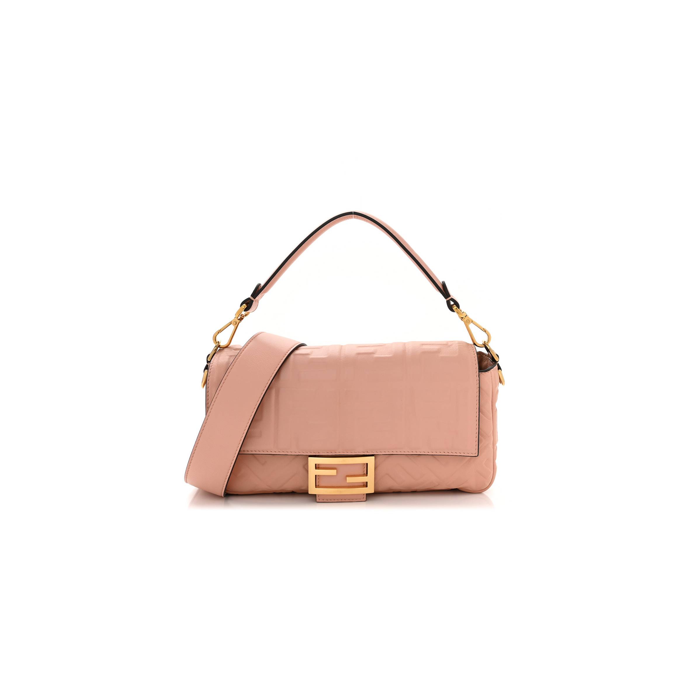 FENDI NAPPA FF 1974 EMBOSSED BAGUETTE ROSA BOURBON (27*15*6cm) FENDI NAPPA FF 1974 EMBOSSED BAGUETTE ROSA BOURBON (27*15*6cm)